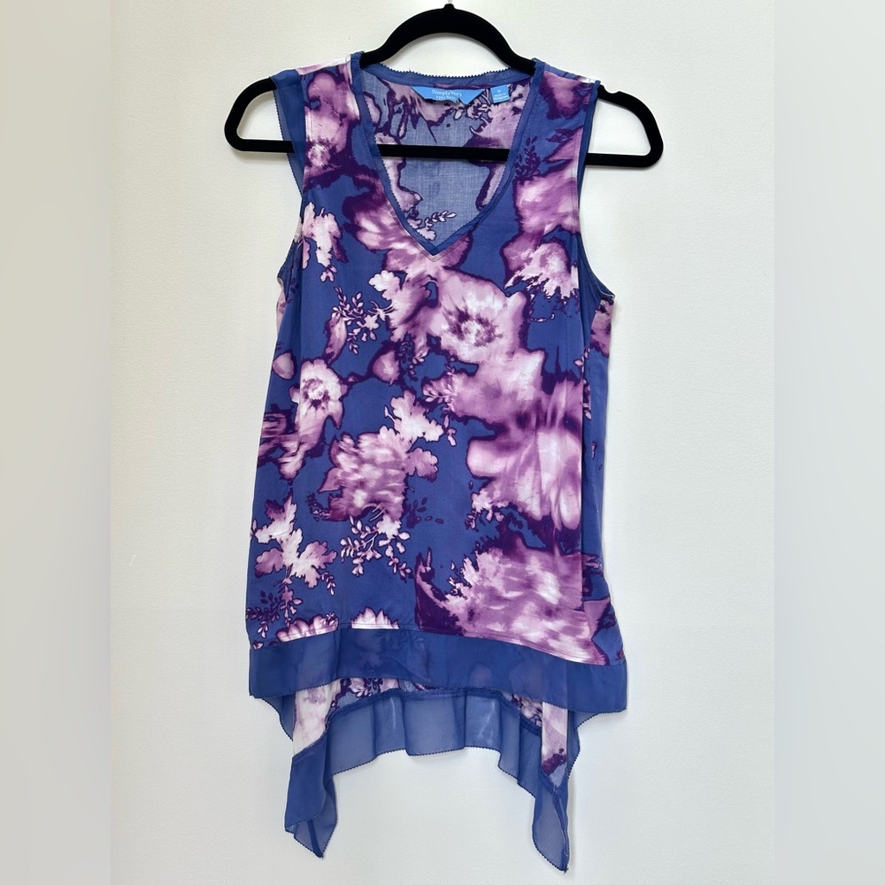 Simply Vera Wang Purple Floral Flowy Tank Top